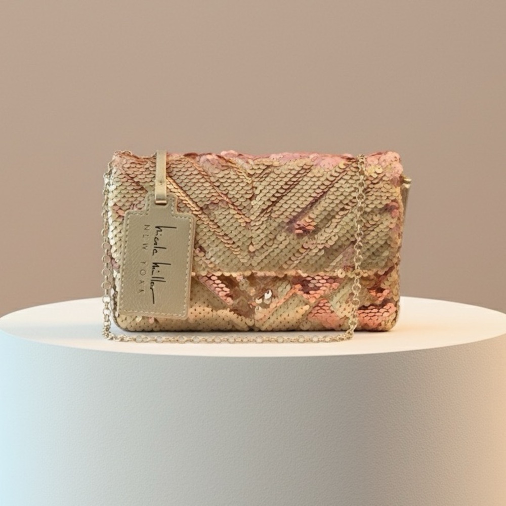 Nicole Miller Sequin two-toned Shoulder/crossbody Bag NWT